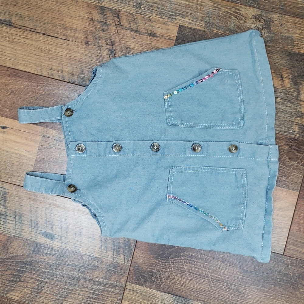 My Destiny Blue Chambray Button-front Tunic Length Top, Size 2T